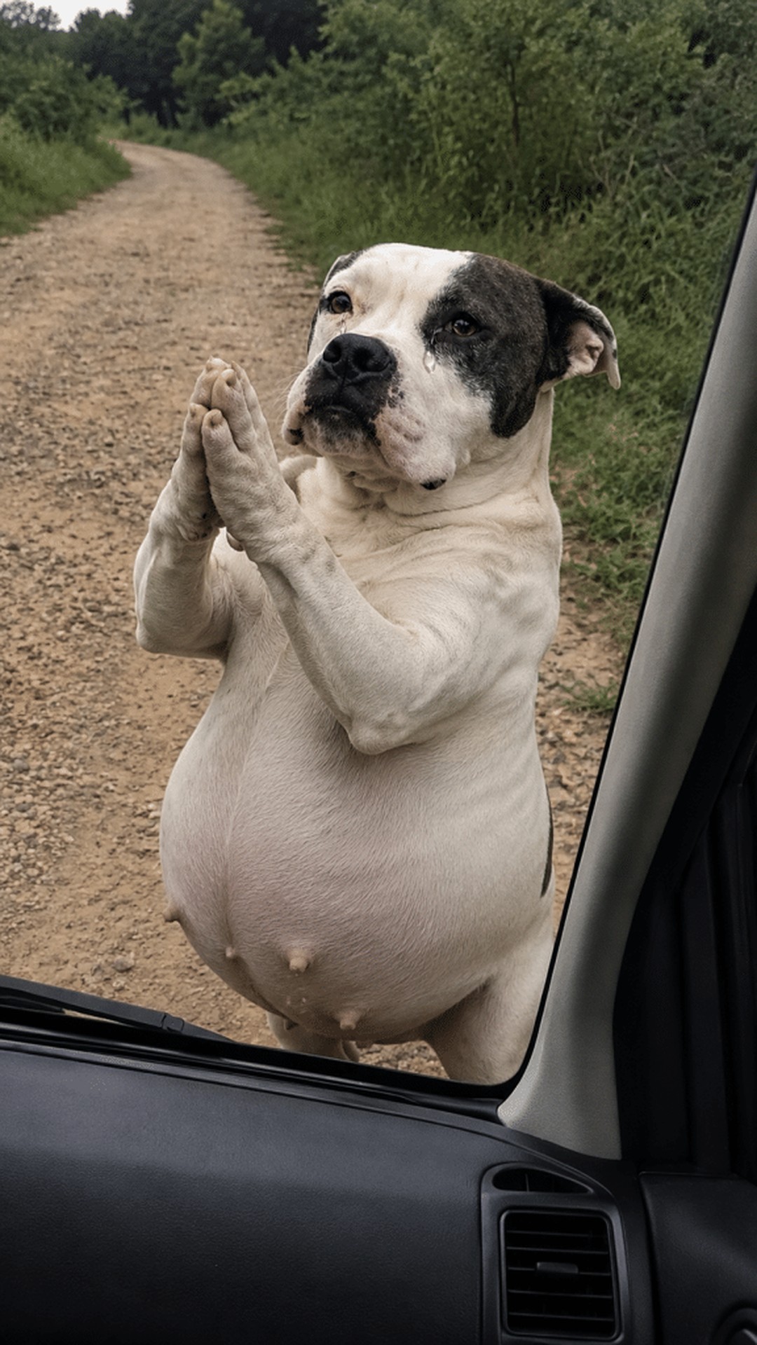 A Stray Dog Signals Her Urgent Need for Help with Unique Gesture