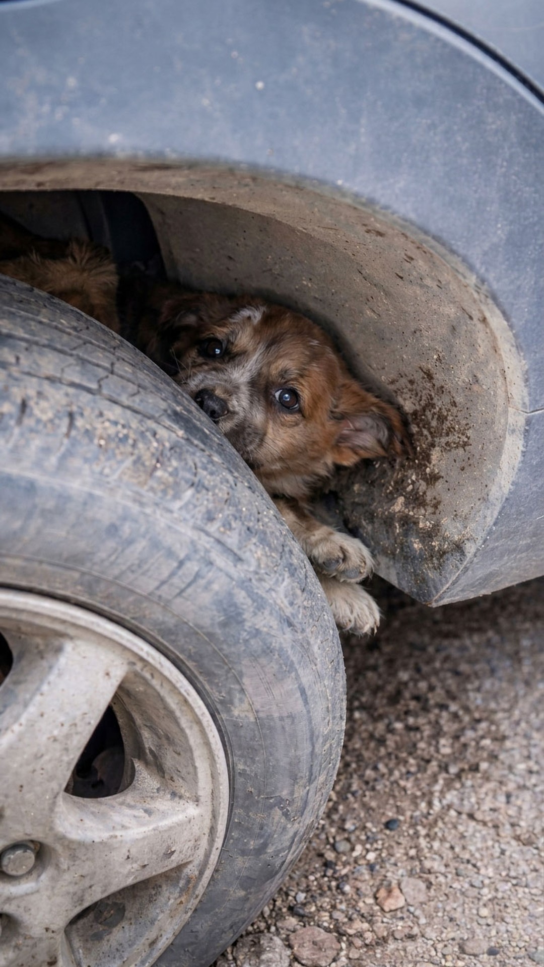 Rescue Team Frees Bindu the Puppy from Wheel Well Trap