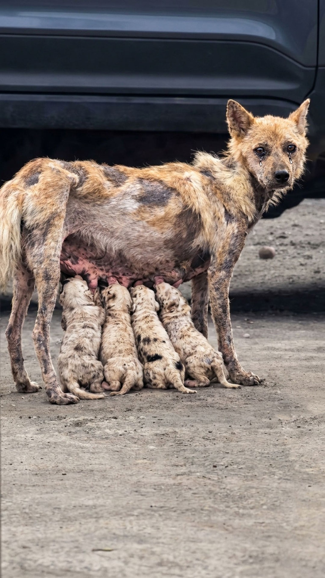 Pregnant Dog Rescued from Market Finds Safety and Gives Birth to Six Puppies