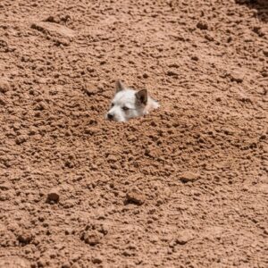 Excavator Rescue Saves Small Dog from Mud at Construction Site