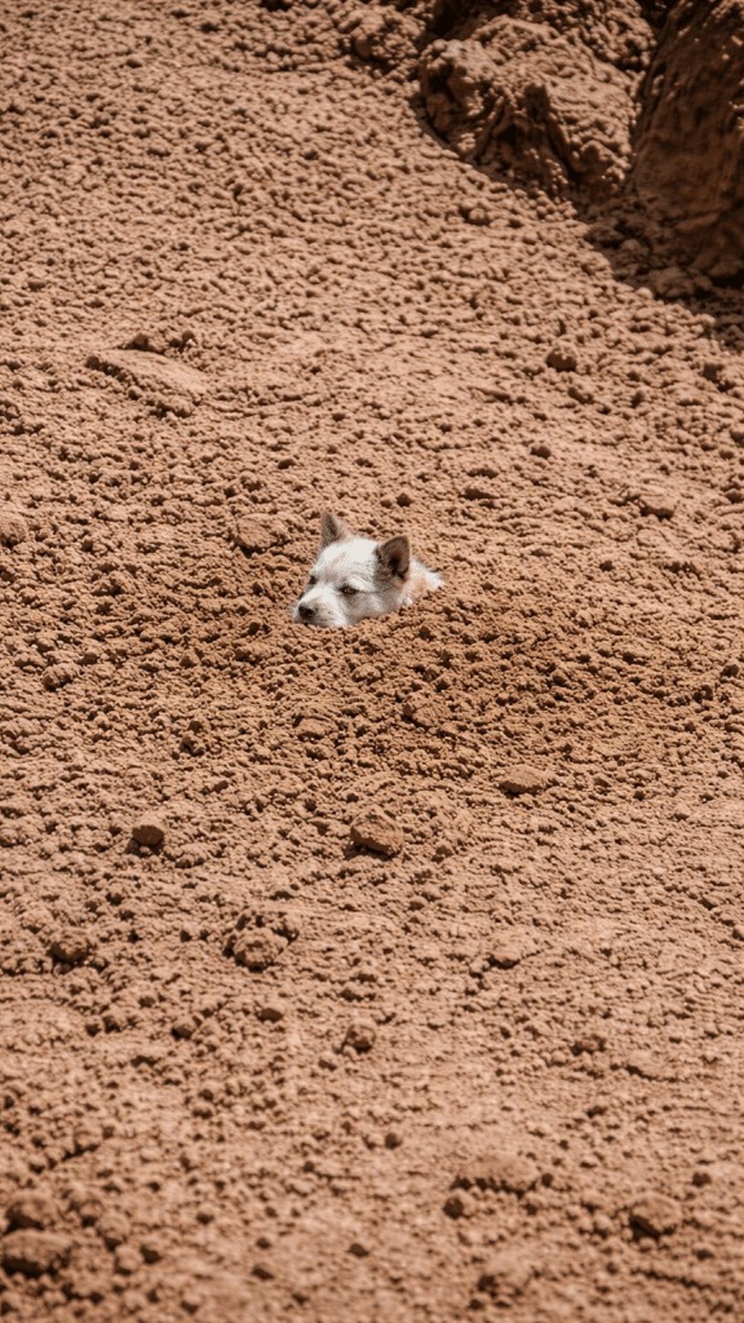 Excavator Rescue Saves Small Dog from Mud at Construction Site