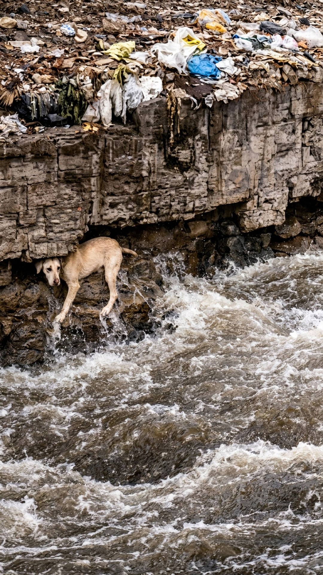 Rescue from the River: A Dog's Narrow Escape from Drowning