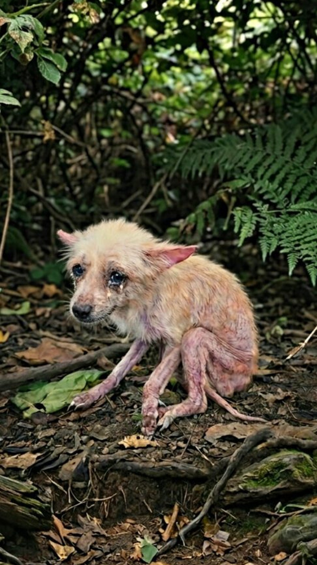Rescuers Discover Hope, a Small Dog Abandoned in the Woods