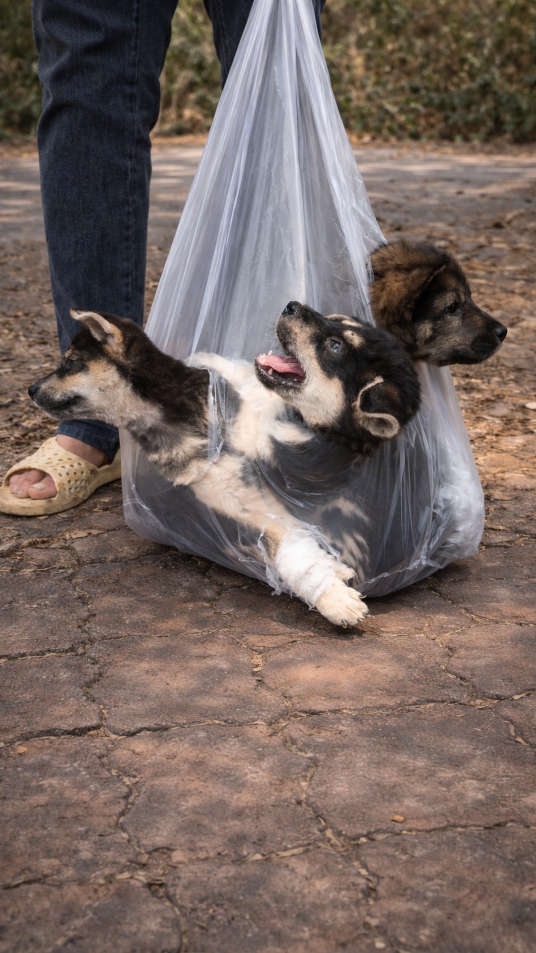 Three Puppies Found Tied in a Bag Experience a Remarkable Rescue