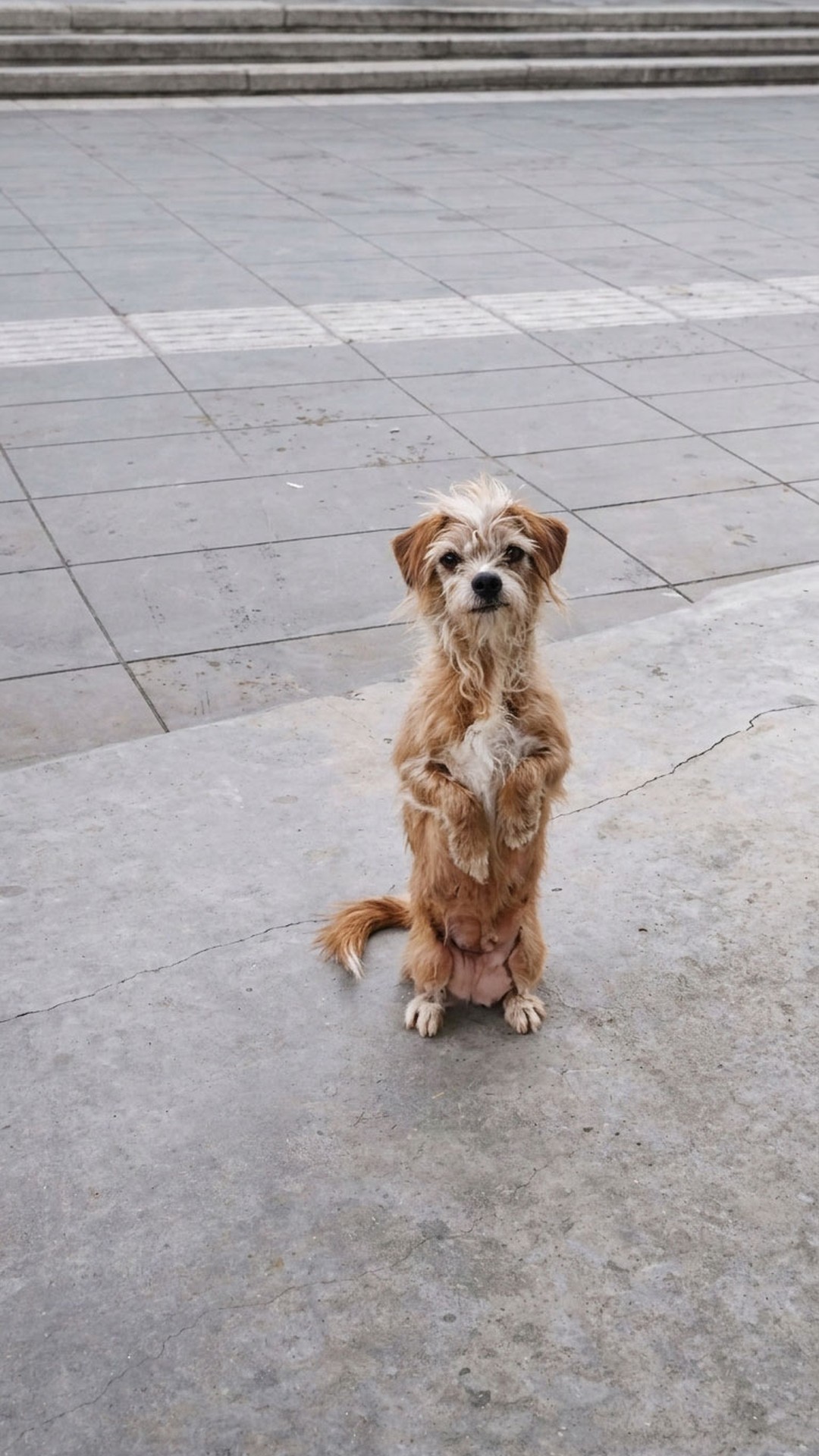 Elderly Dog Named Hazel Found Bowing for Food on Frosty Streets