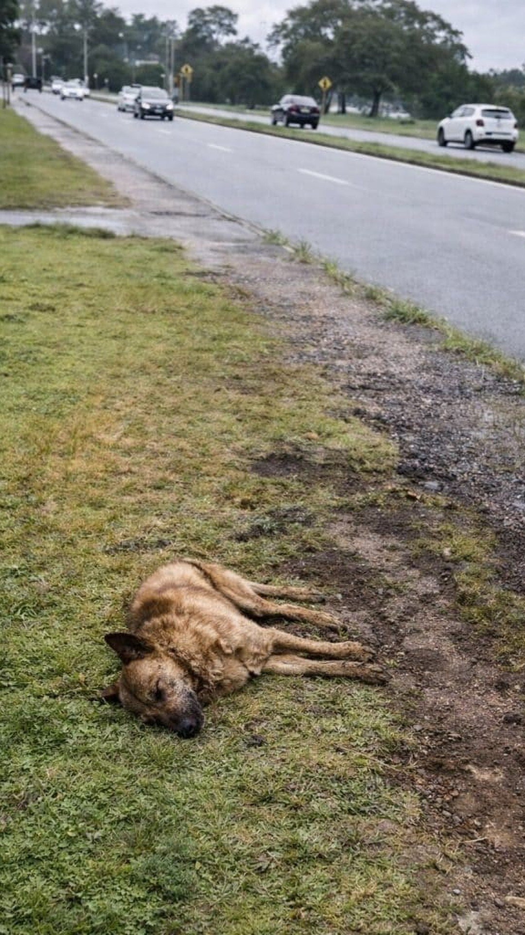 Ernesto Begins Recovery After Being Hit by a Car on a Rainy Road