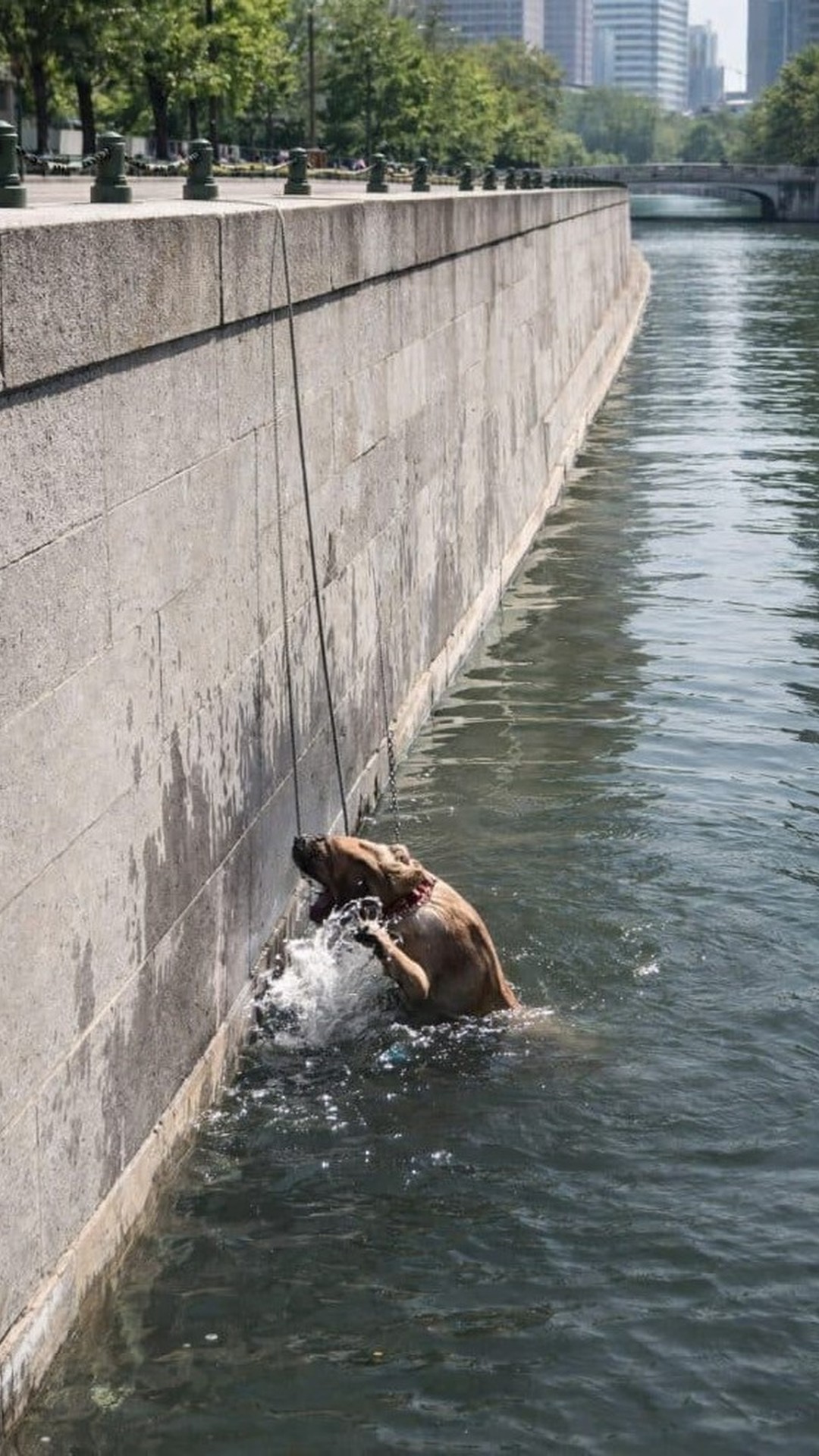 Rescue Team Saves Dog Trapped Beneath Ice in Drainage Channel