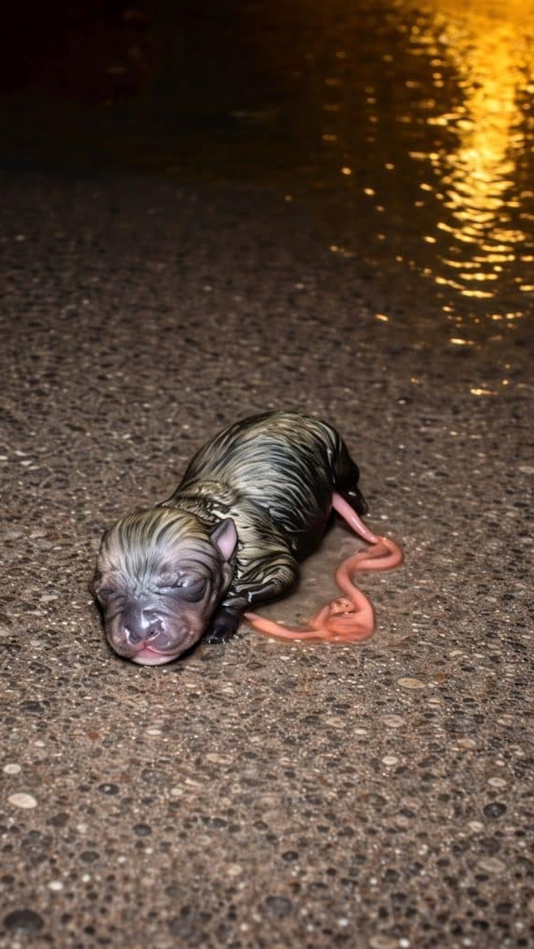 Newborn Puppy Found Soaked and Alone on Rainy Street Makes Remarkable Recovery