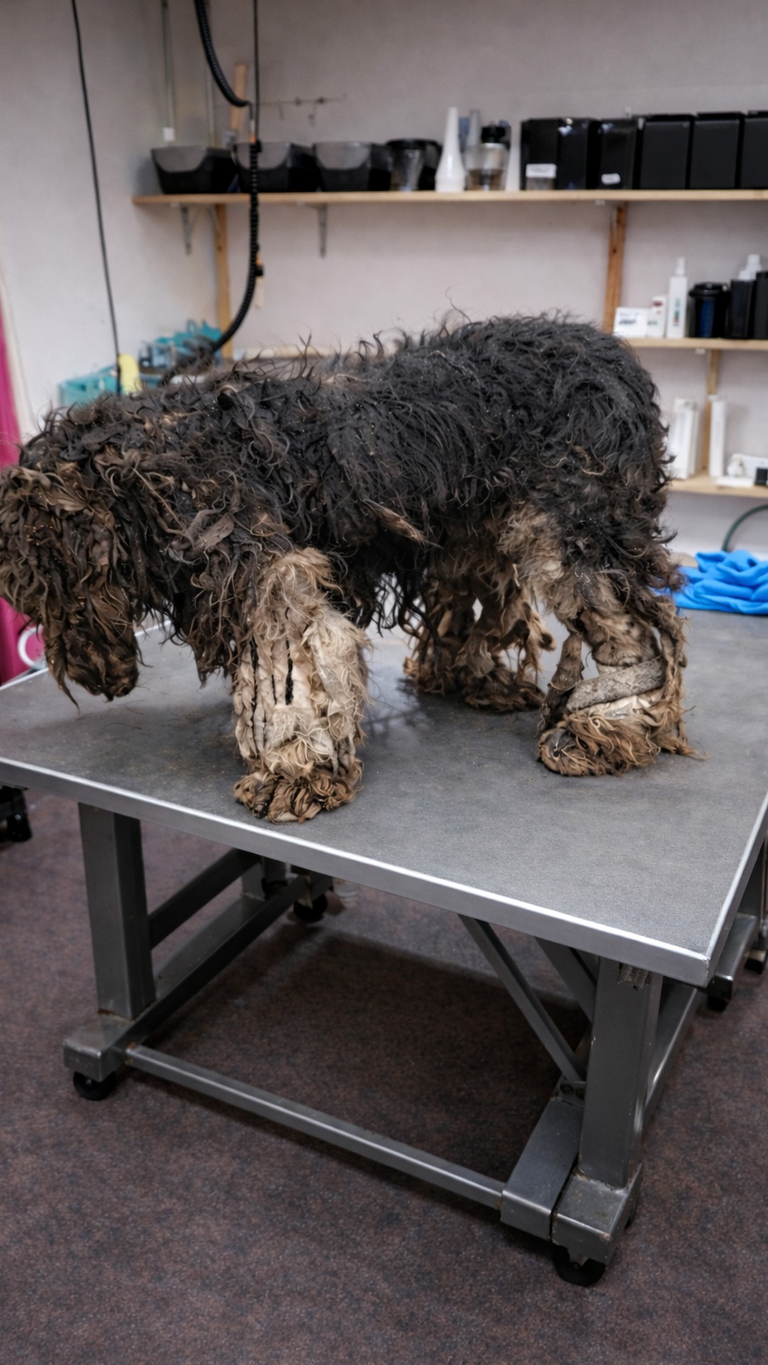 Rescuers Discover Small Dog Hidden Beneath Layers of Matted Fur