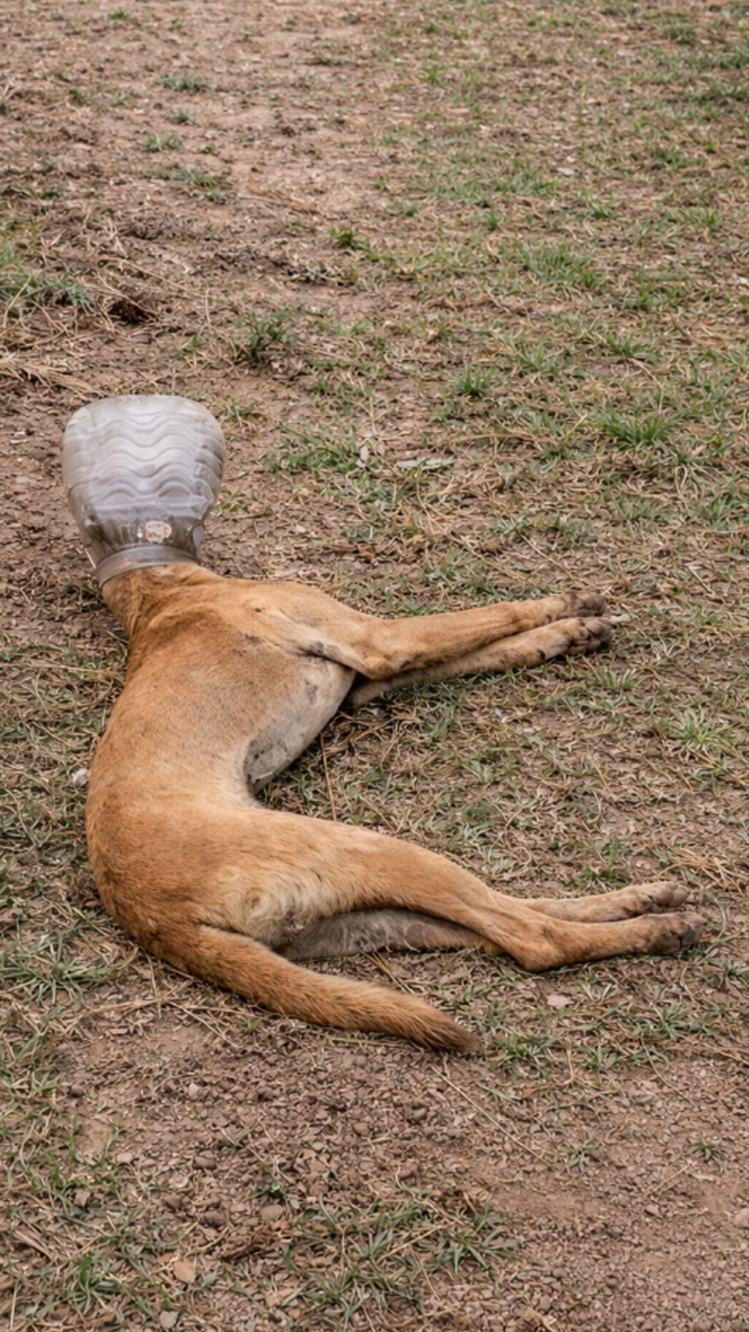 Stray Dog Escapes Life-Threatening Plastic Jar After Patient Rescue
