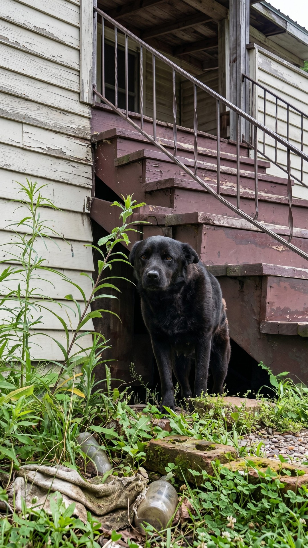 Rescue Team Saves Mother Dog and Her Hidden Puppies from Abandoned Porch