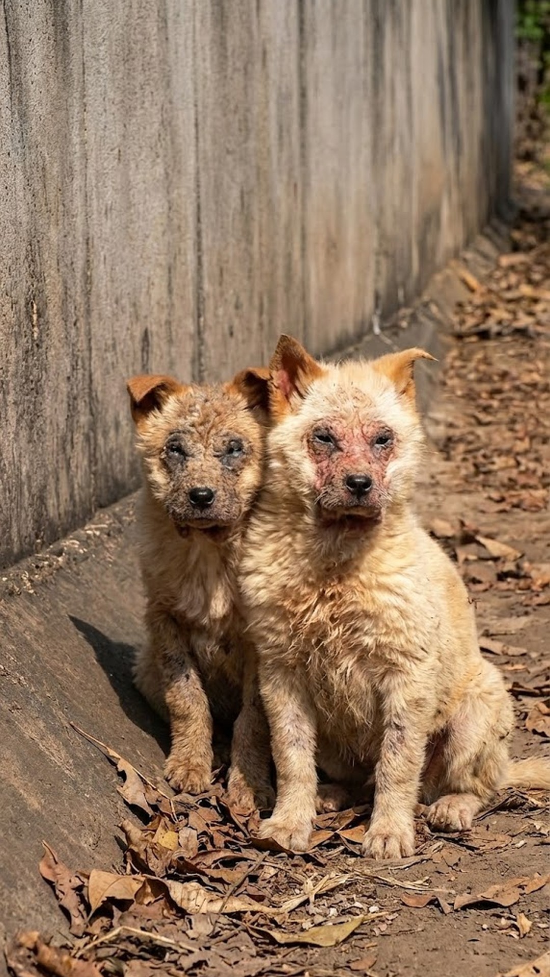 Rescue of Two Abandoned Puppies from a Drain Reveals Their True Condition