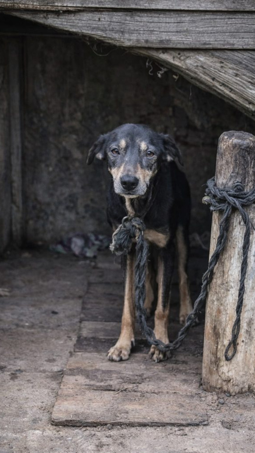 Black the Dog's First Playful Leap After Years of Neglect