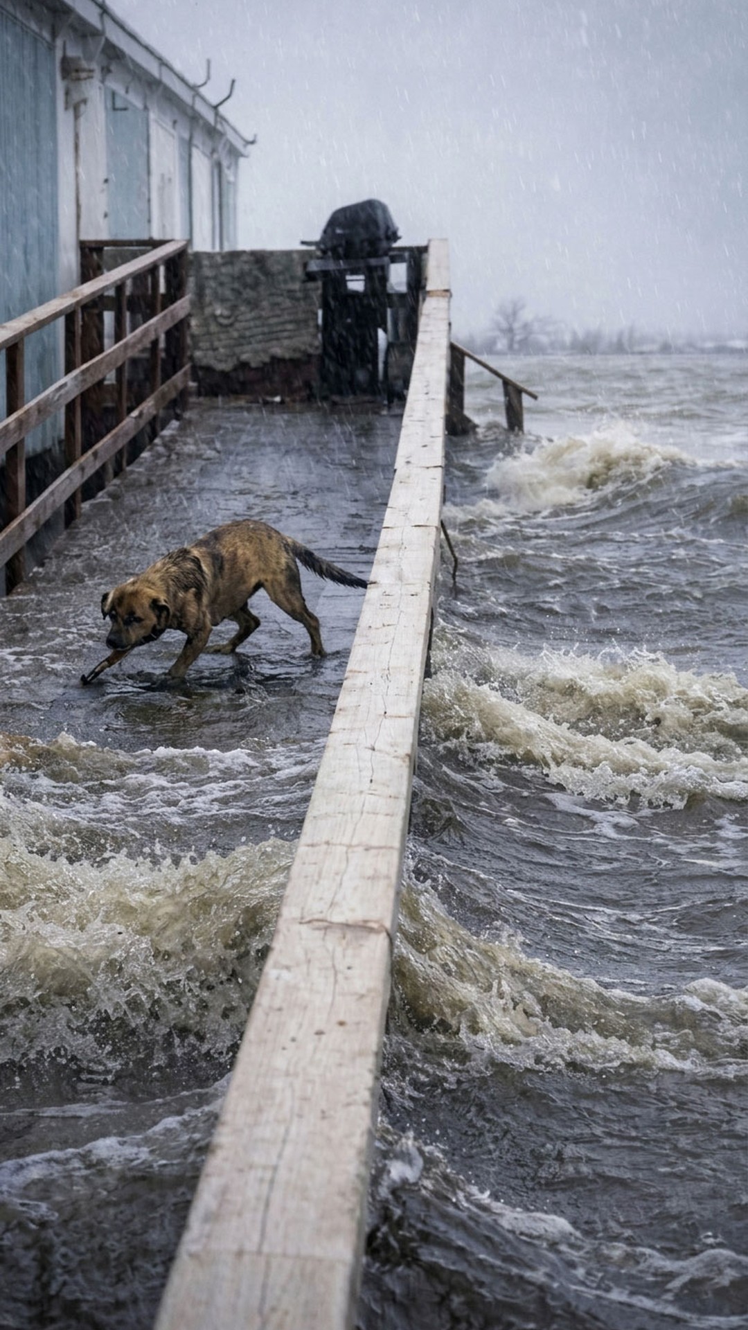 Rescue Team Finds Mother Dog Refusing to Leave Her Trapped Puppies in Flood