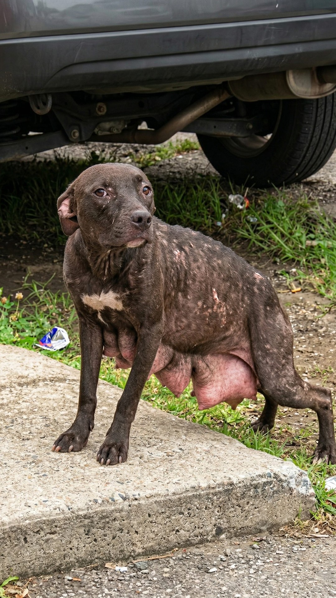 Rescue of Emaciated Mother Dog Leads to Reunification with Her Four Puppies