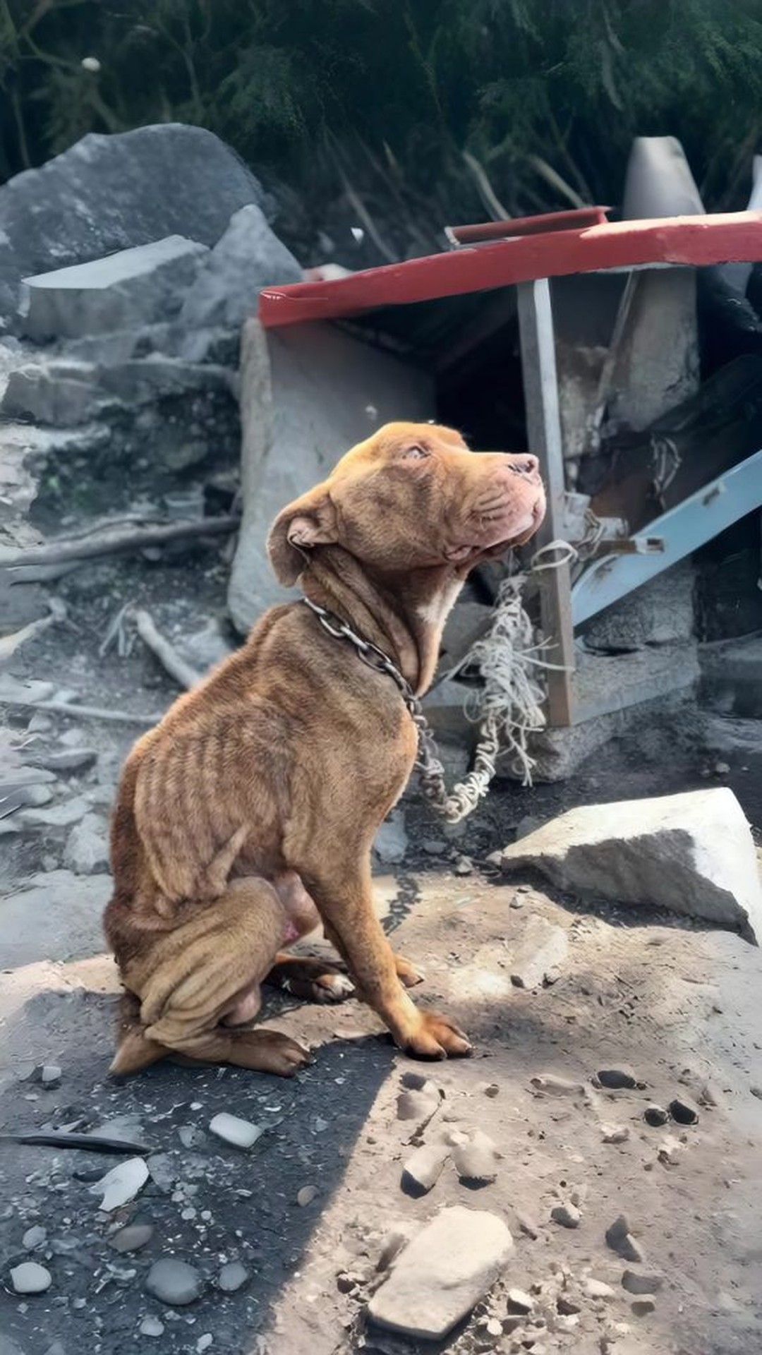 From Chains to Safety: Three Dogs Rescued from a Scrapyard Nightmare