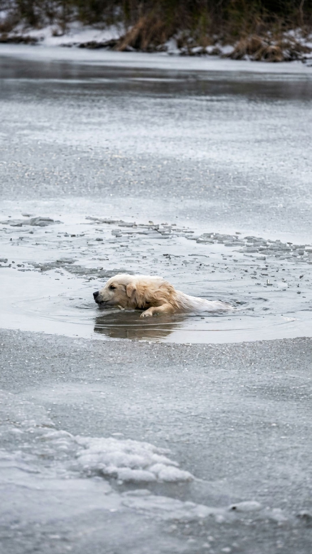 Rescue Mission: Daring Rescue of Puppy from Icy Waters